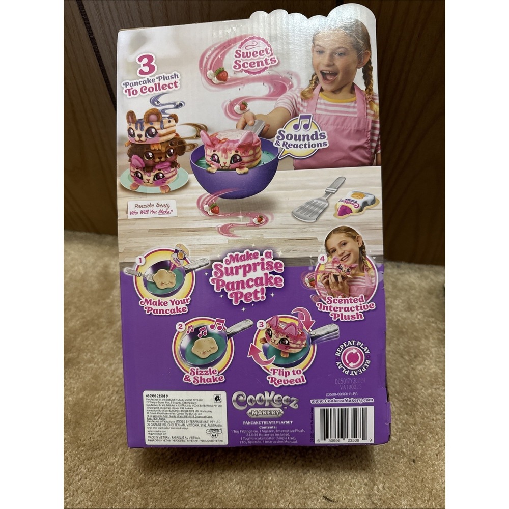 NIB Cookeez Makery Pancake Treatz Surprise Plush Strawberry Pink Kitty Toy - Picture 3 of 5